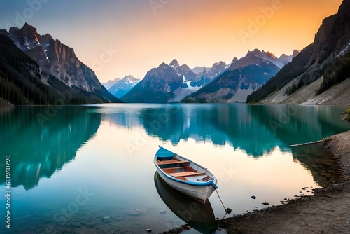 boat in a lake © Rabia