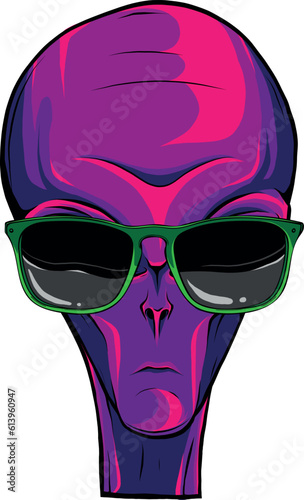 Alien head. vector illustration design of extraterrestrial humanoid © deanz