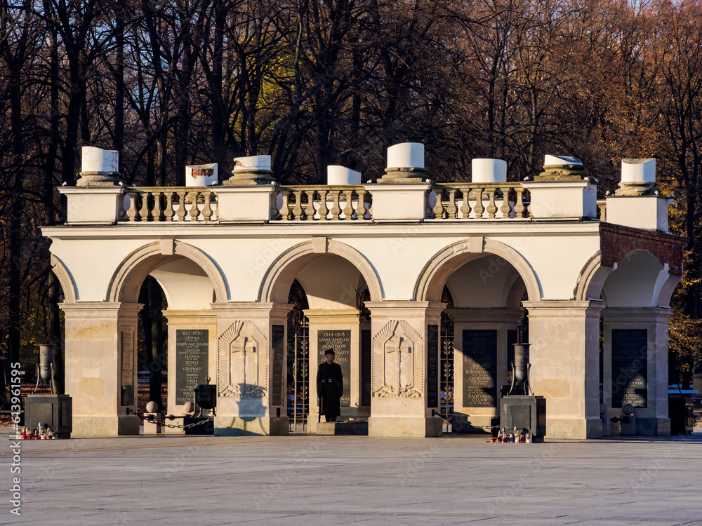 Obraz premium Tomb of the Unknown Soldier, Warsaw, Masovian Voivodeship, Poland