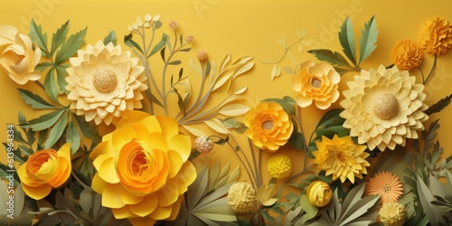 beautiful and colorful paper cut flowers