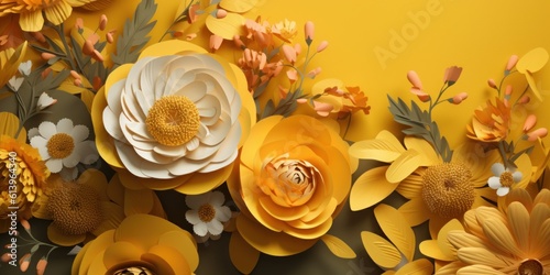 beautiful and colorful paper cut flowers