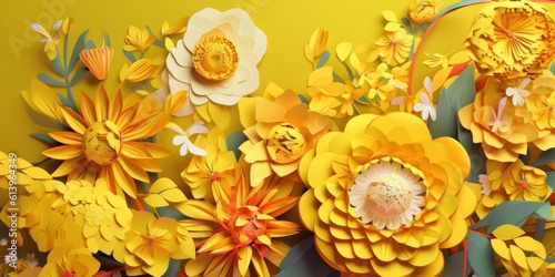 beautiful and colorful paper cut flowers
