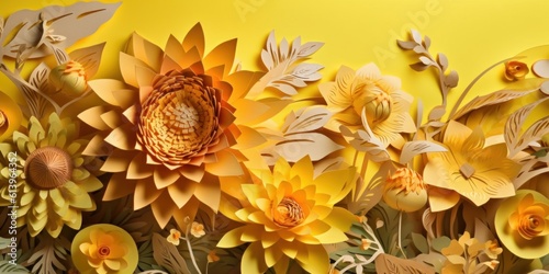 beautiful and colorful paper cut flowers