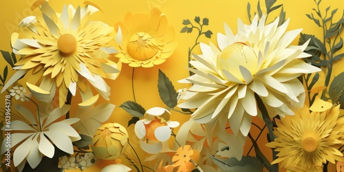 beautiful and colorful paper cut flowers