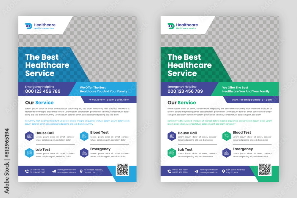 Creative Medical healthcare flyer template	