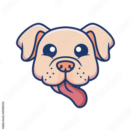 Cute Dog Face Logo Isolated On White Background
