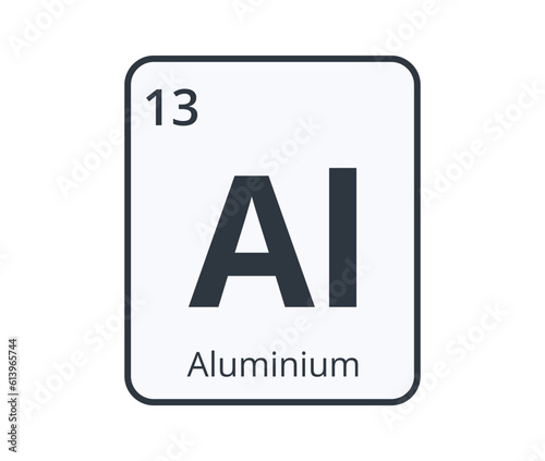 Aluminium Chemical Element Graphic for Science Designs.
