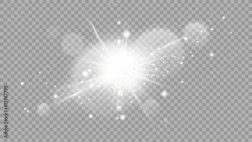 Obraz na plátne Vector transparent sunlight special lens flare light effect