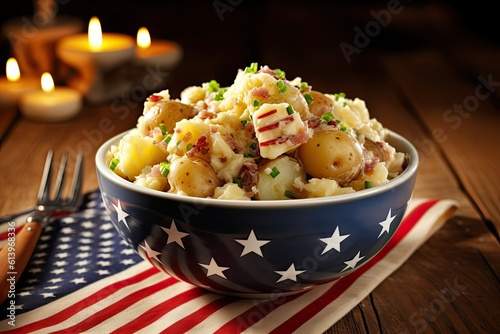 4th of July potato salad, American independence day recipes, Generative AI