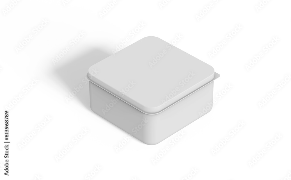 White Blank Lunchbox Sandwich Box Template 3D Rendering White Blank Lunchbox Sandwich Box Template 3D Rendering