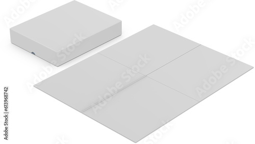 Board Game Packaging Blank Isolated 3D Rendering photo