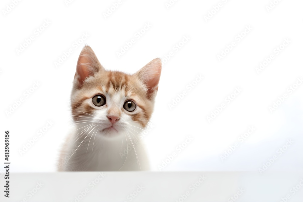 Portrait of a cat isolated on a white background , Copyspace
