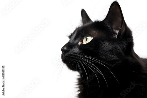 Portrait of a cat isolated on a white background , Copyspace
