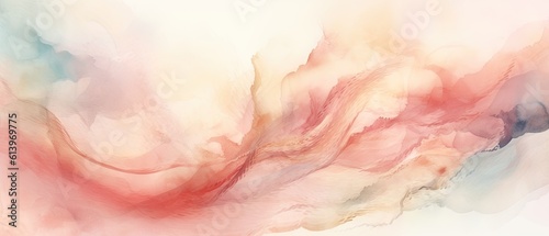 A graceful and flowing watercolor wash in soft pastel shades, creating a serene and elegant background for your promotional content. Generative AI. 