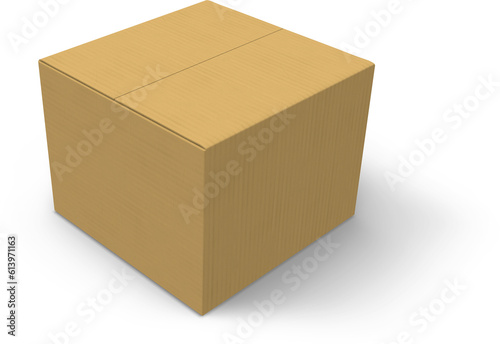 Post Office Cardboard Boxes Isolated 3D Rendering