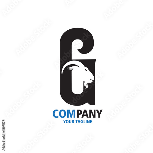 design logo letter g goat vector