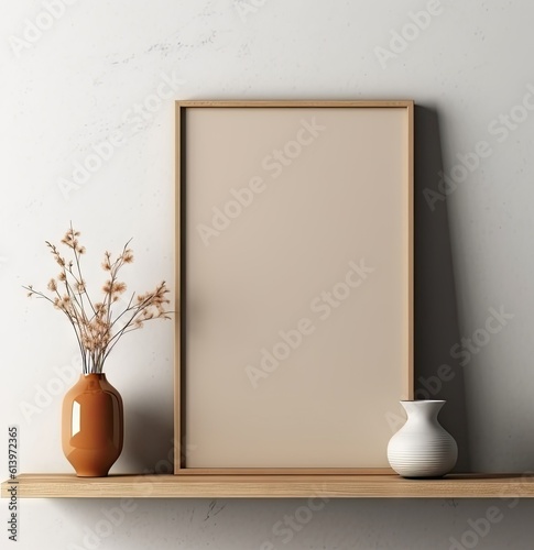 blank_picture_frame_on_an_empty_white_wall