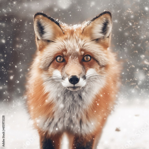 red fox in snow