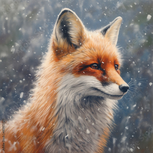 red fox in the snow