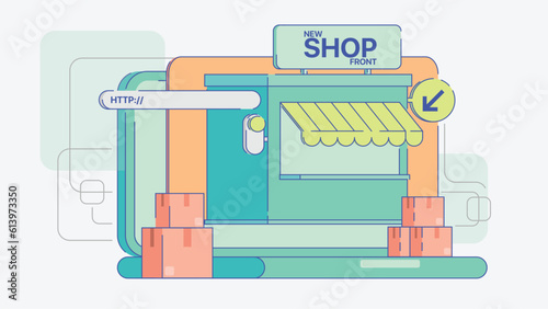 Online shop illustration, Online shop elements, Online shopping, drop shopping, illustration, vector, Shopping spree, Pastel color, pastel, light colors, pastels couleur, shopping, shop, online, web 