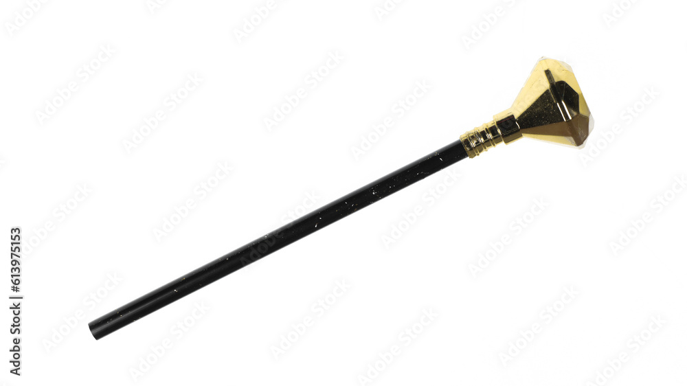 magic wand with gold crystal isolated on white background magic wand with gold crystal isolated on white background