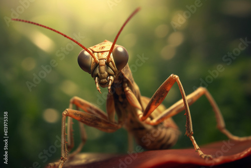 Praying mantis on a leaf © Laura