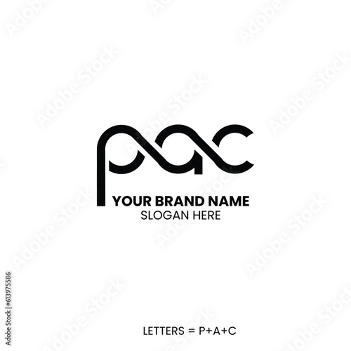 Creative letter p+a+c logo design and Vector Illustration