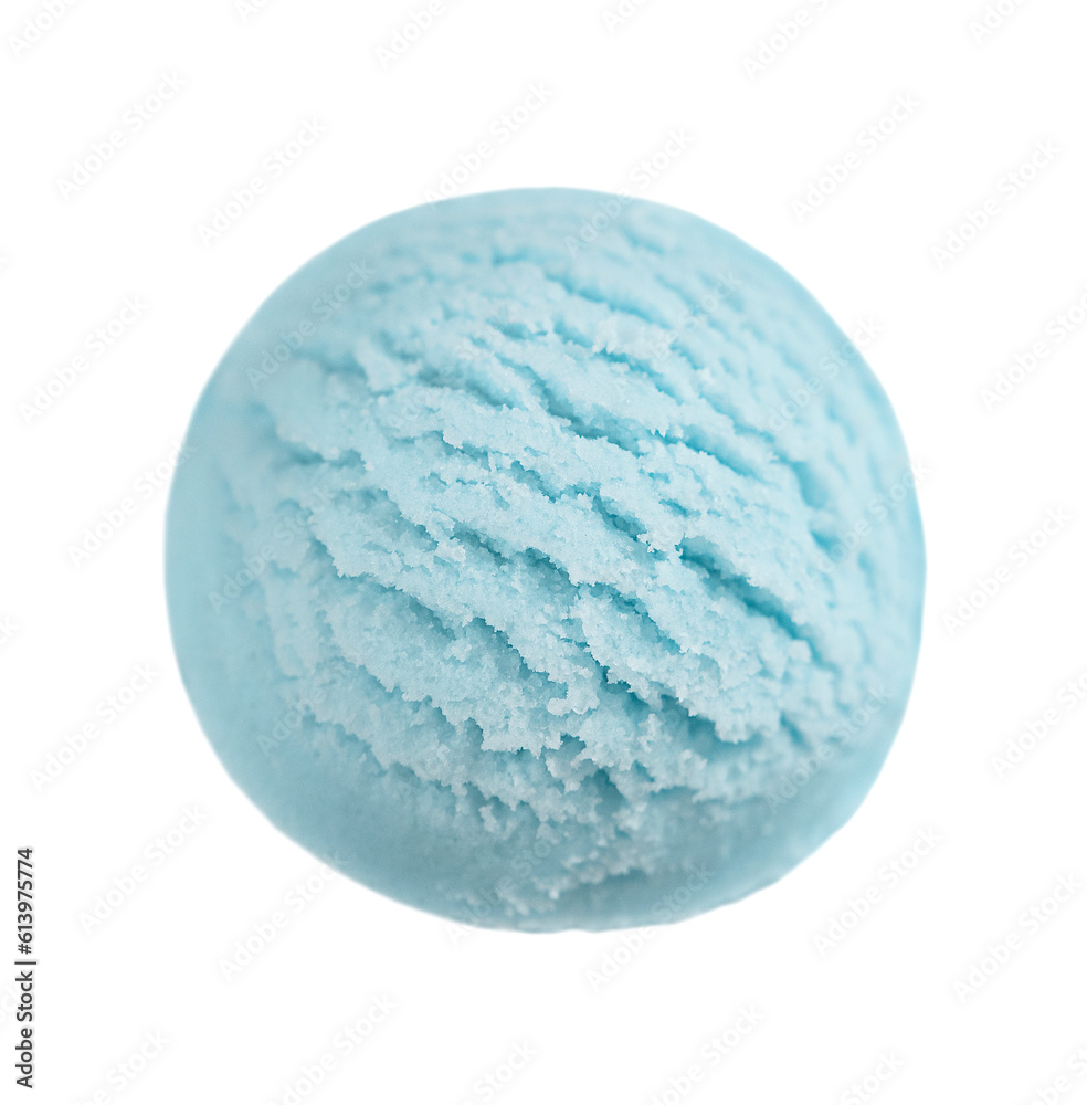 One scoop of blue ice cream isolated on white background One scoop of blue ice cream isolated on white background