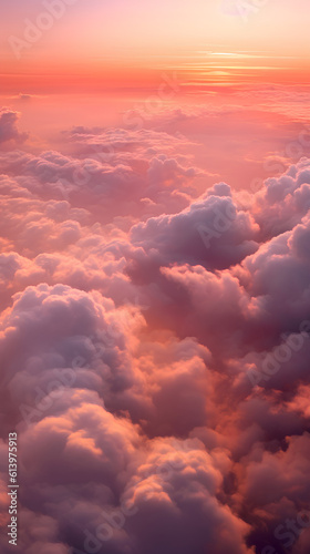 Clouds with pastel sky. IA generative.