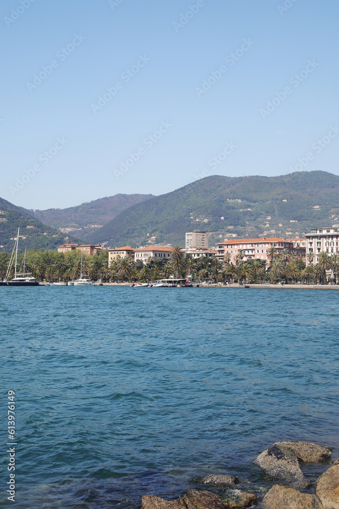 Fototapeta premium The panorama of La Spezia promenade, Italy