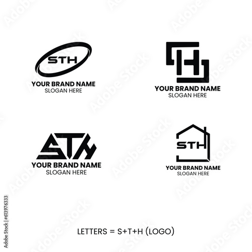 Creative letter s+t+h logo design and Vector Illustration