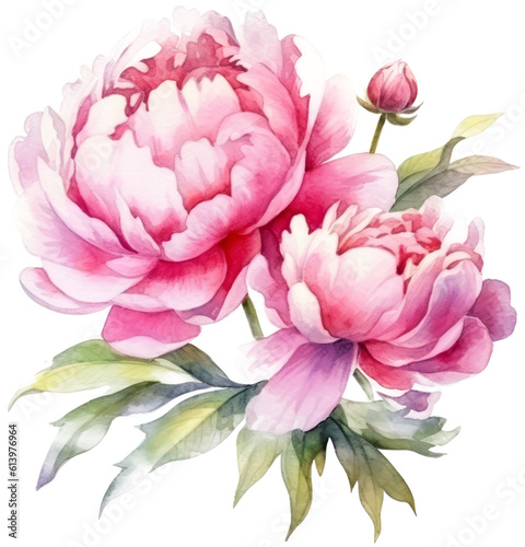 Peony watercolor on a transparent background © Alex
