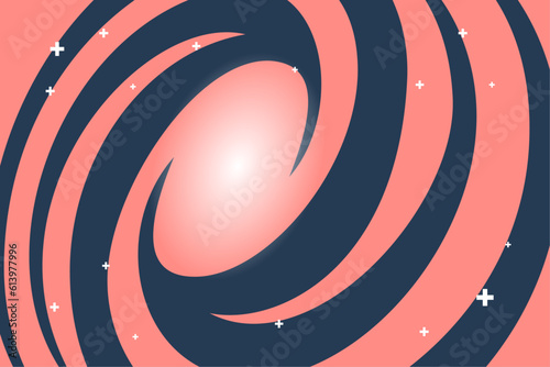 Vector illustration design. red element with blue backdrop. abstract vortex background. Bursting, Radial, radiating pattern. Free space in a center.