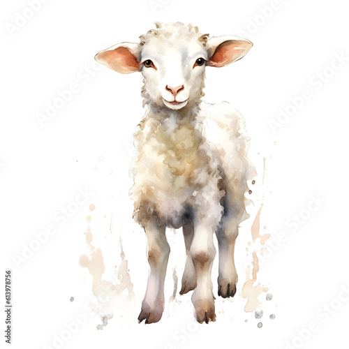 cute lamb in watercolor design against transparent background © bmf-foto.de