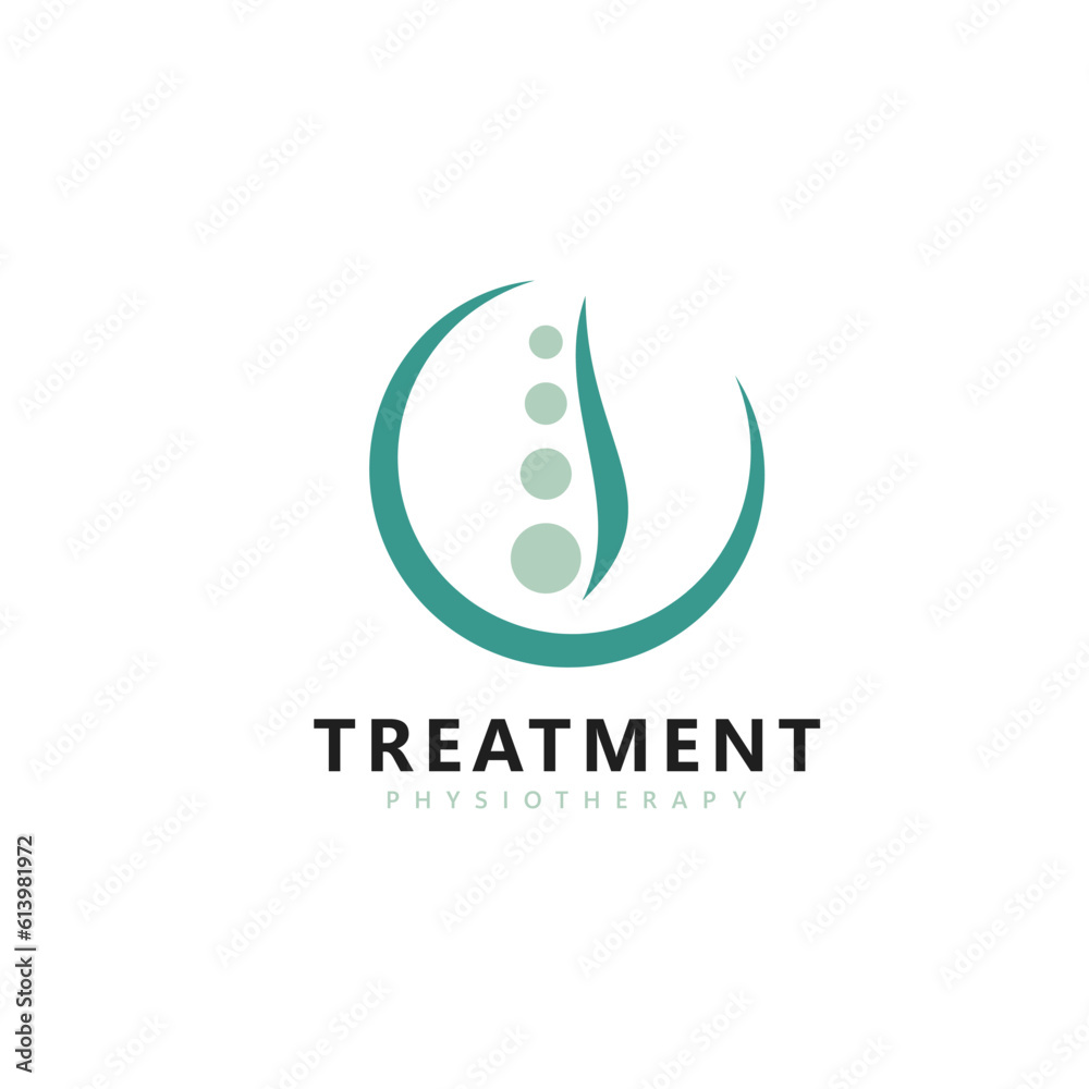 Treatment chiropractic logo design inspiration. Physiotherapy symbol icon design Treatment chiropractic logo design inspiration. Physiotherapy symbol icon design