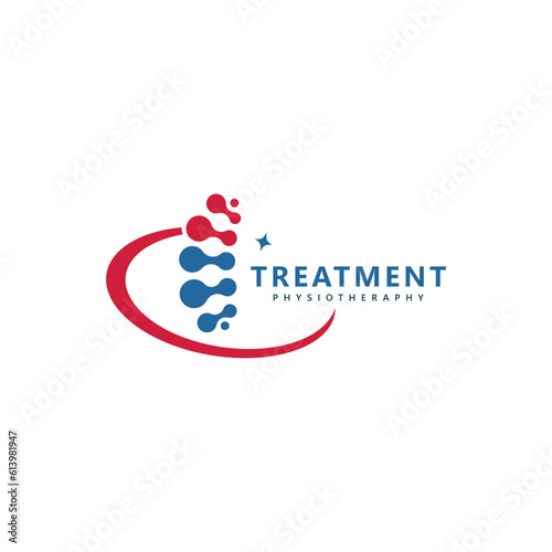 Treatment chiropractic logo design inspiration. Physiotherapy symbol icon design