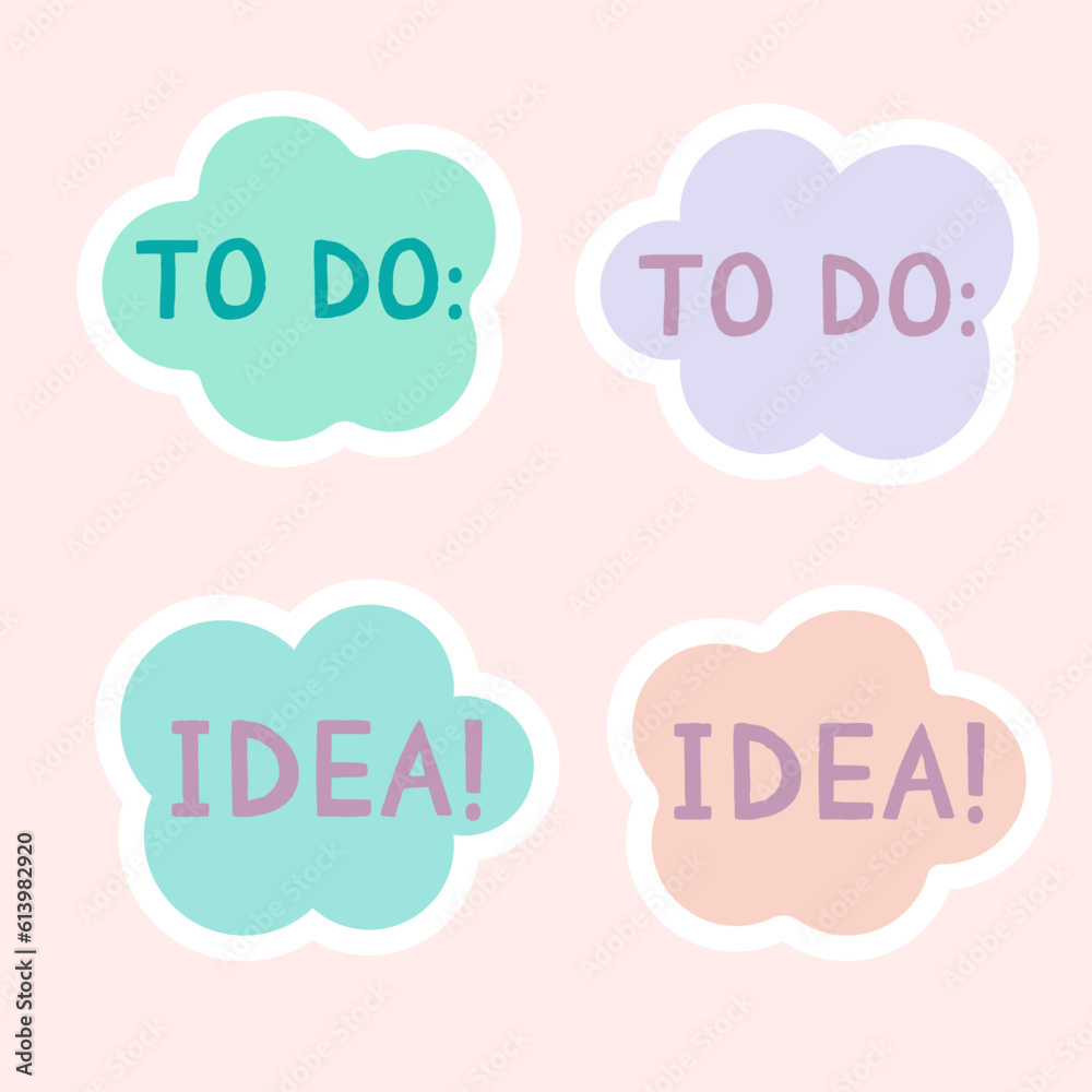 Cute paper notes in pastel colors. Stickers. Simple page. Stationary set. Notes and postcards for notes. Printable planner stickers. A note on the to-do list. Decorative element of planning. Vector Cute paper notes in pastel colors. Stickers. Simple page. Stationary set. Notes and postcards for notes. Printable planner stickers. A note on the to-do list. Decorative element of planning. Vector