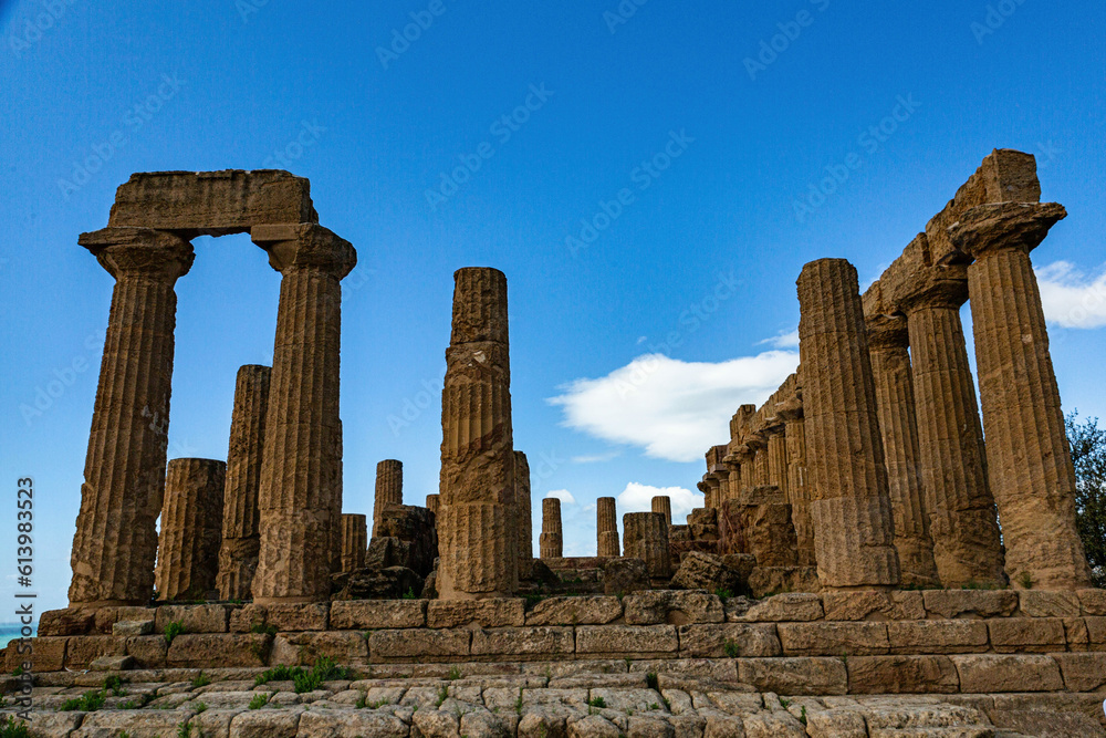 Temple of Concordia in the Valle dei Templi in Agrigento f Sicily, Italy.