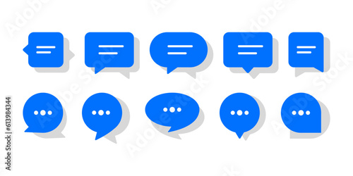 Set of chat bubble icons. Chat speech bubble icon vector logo template illustration design. Speech bubble icons. Vector illustration © mi-vector
