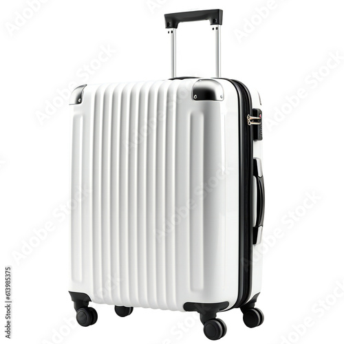White Luggage suitcase for travel cut out,generative ai cut out