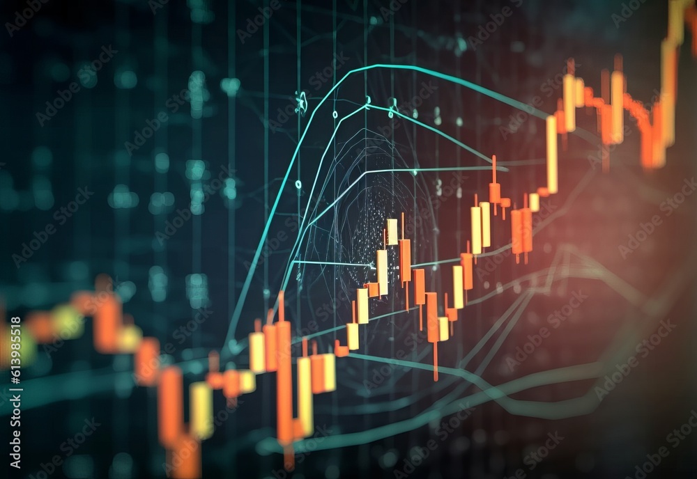 Digital stock chart with matrix looking lines behind. Digital stock chart with matrix looking lines behind.
