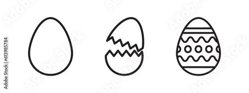 Egg icon. Easter eggs icons. Happy Easter day festival. Cracked egg Vector illustration.