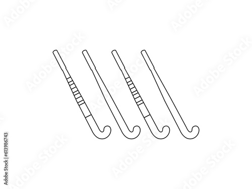 Field hockey stick icon. Outline field hockey stick vector icon for web design isolated on white background