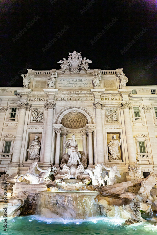 The Trevi Fountain Trevi district in Rome, Italy