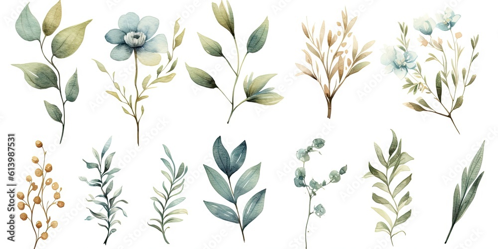 watercolor_eucalyptus_set