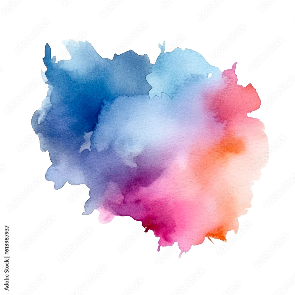 Pastel watercolor painting brush stroke isolated on transparent background. Generative ai Pastel watercolor painting brush stroke isolated on transparent background. Generative ai