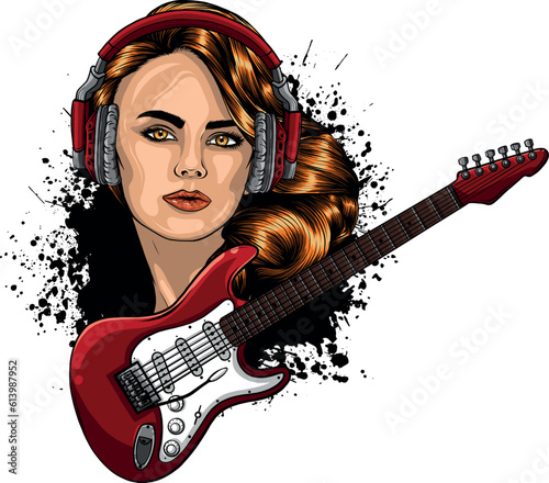 draw colorful Electric guitar vector illustration design