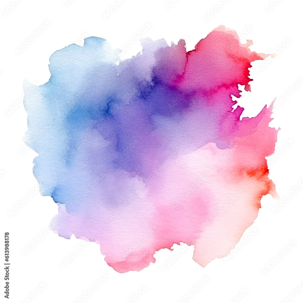 Pastel watercolor painting brush stroke isolated on transparent background. Generative ai