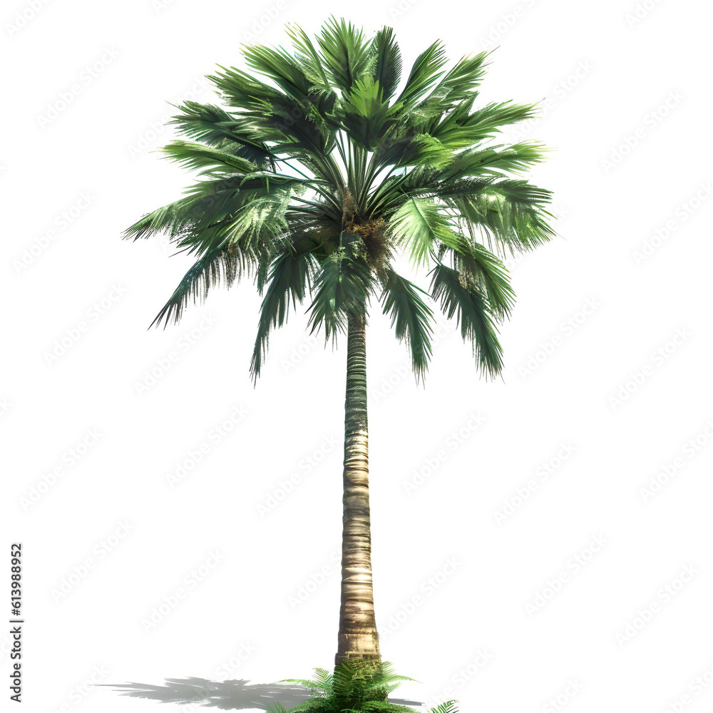 Obraz premium illustration of a palm tree on white background - generative ai