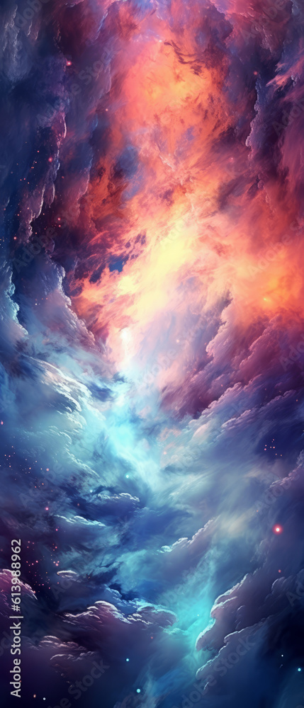 Fototapeta premium Colorful space galaxy cloud nebula. Stary cosmos.